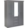 Voir la diapositive 5 : Armoire en  pin massif  3 tiroirs 3 portes +  miroir L140cm  GERALD