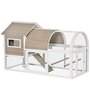 PAWHUT Poulailler cottage cage à poules sur pied dim. 167L x 109l x 100H cm multi-équipement bois sapin blanc gris