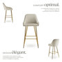 Voir la diapositive 3 : tectake Tabouret de bar en aspect velours rembourré crème/or Ensemble de 6