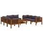 Voir la diapositive 2 : VIDAXL Salon de jardin 9 pcs avec coussin Bois d'acacia solide