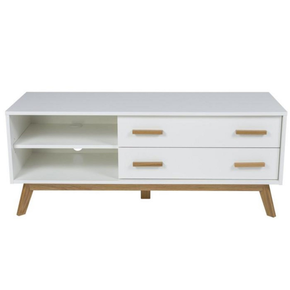 Paris Prix Meuble TV Design  Kensal  130cm Chêne & Blanc