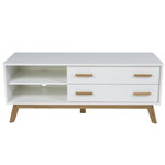 Paris Prix Meuble TV Design  Kensal  130cm Chêne & Blanc