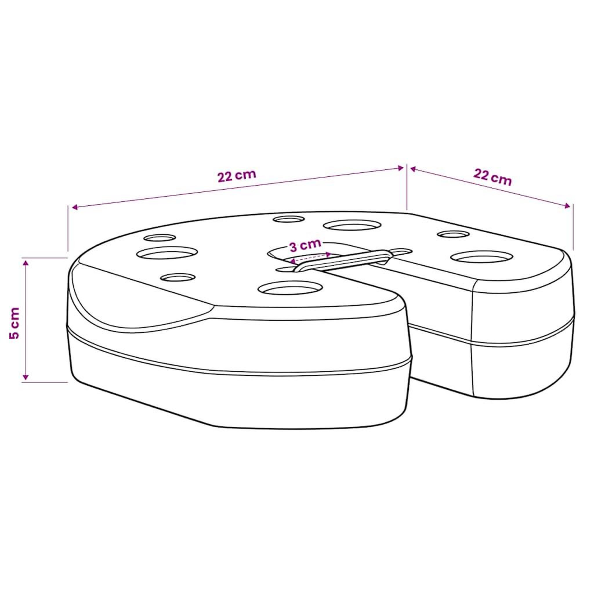 Voir la diapositive 6 : VIDAXL Poids pour belvedere 4 pcs noir 220x50 mm beton