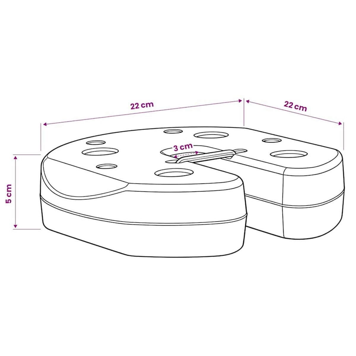 VIDAXL Poids pour belvedere 4 pcs Noir 220x50 mm Beton