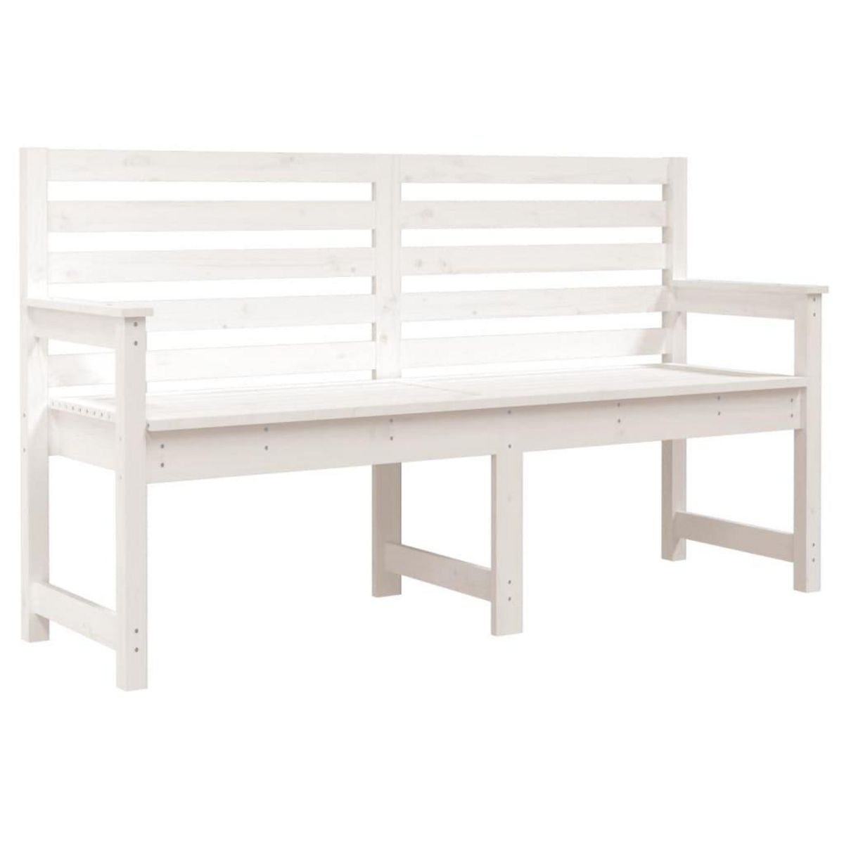 VIDAXL Banc de jardin blanc 159,5x48x91,5 cm bois massif de pin