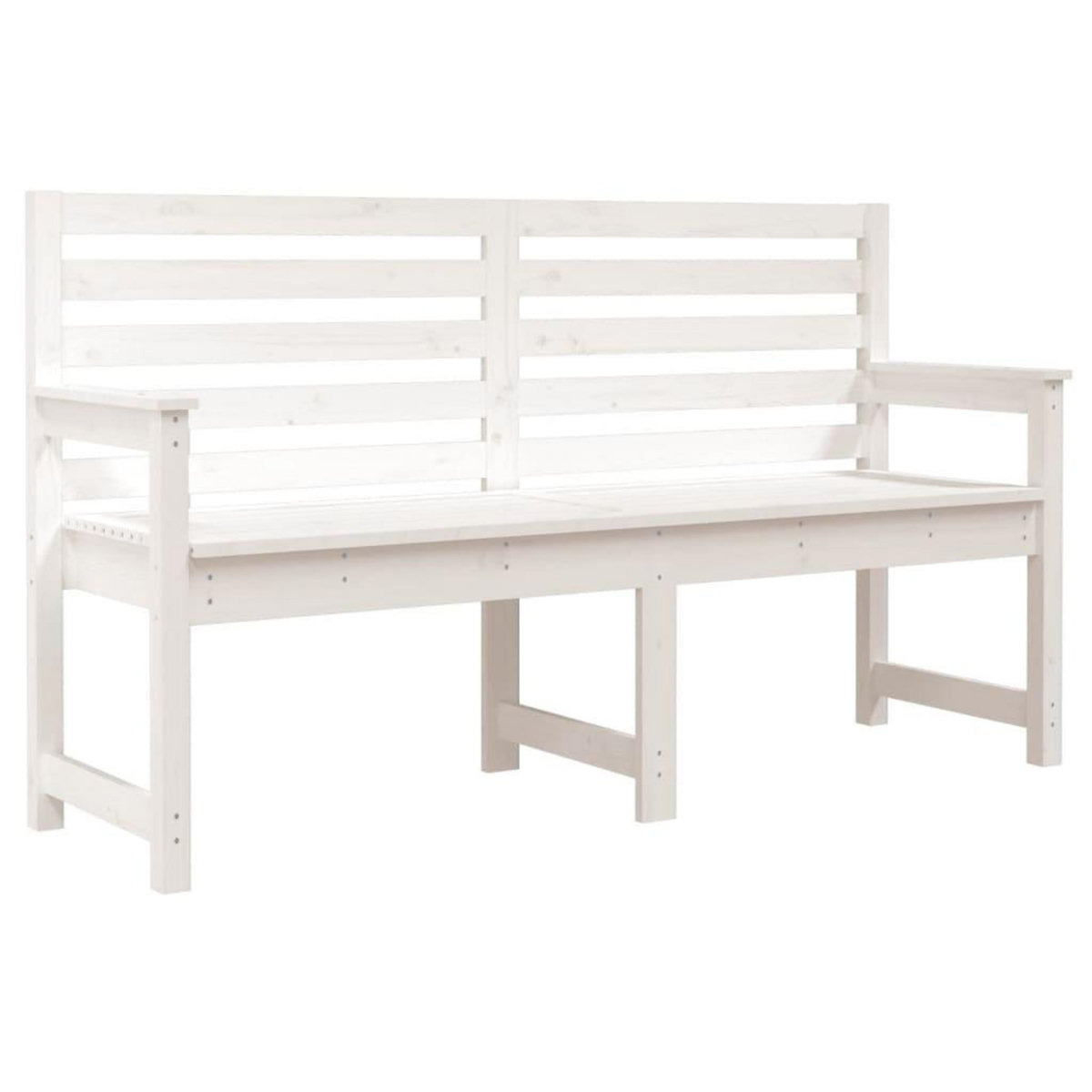 VIDAXL Banc de jardin blanc 159,5x48x91,5 cm bois massif de pin