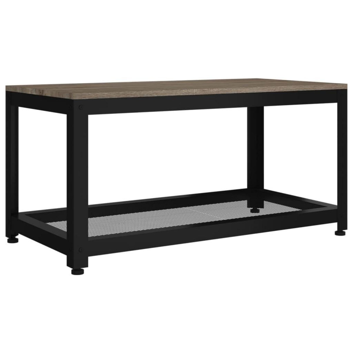 VIDAXL Table basse Gris et noir 90x45x45 cm MDF et fer