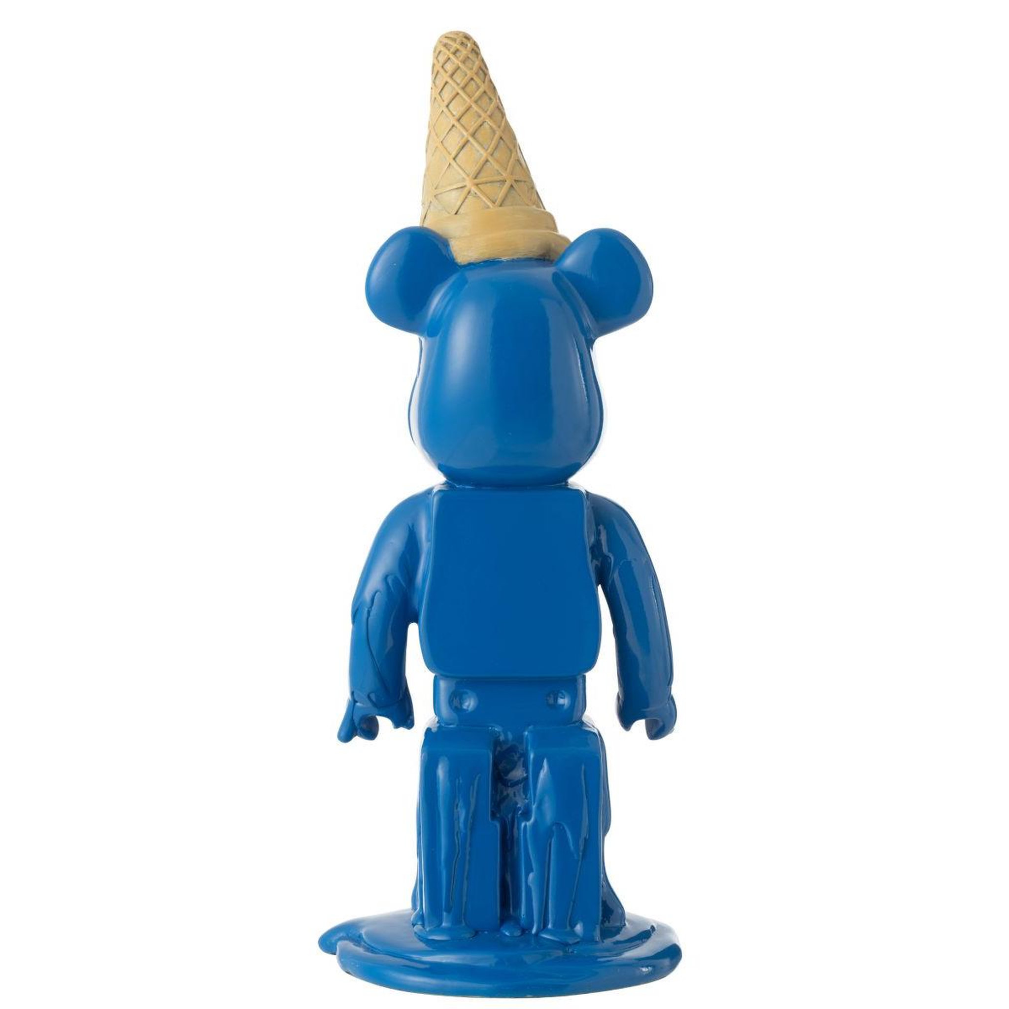 Voir la diapositive 2 : J-LINE Statuette Déco Ours  Cornet Glace  39cm Bleu