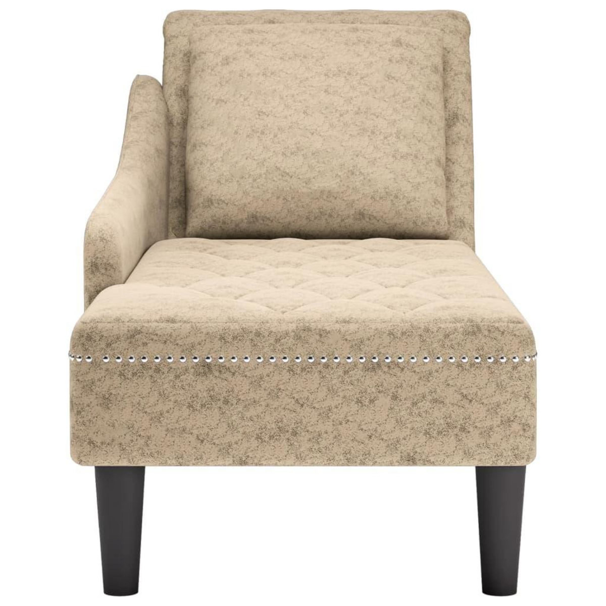VIDAXL Fauteuil long et coussin/accoudoir droit gris clair