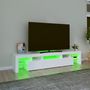 Voir la diapositive 4 : VIDAXL Meuble TV avec lumieres LED Blanc 200x36,5x40 cm