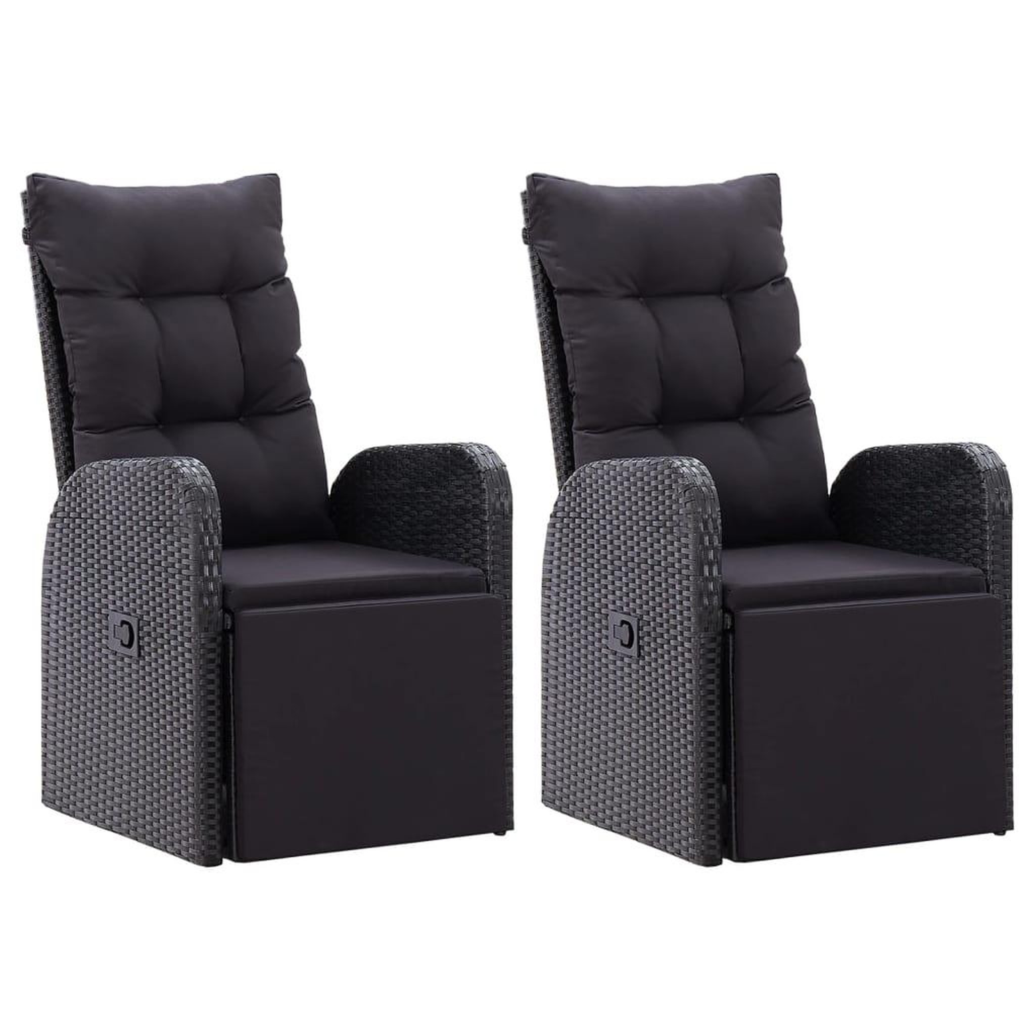Voir la diapositive 2 : VIDAXL Chaises de jardin inclinables coussins lot de 2 Resine tressee