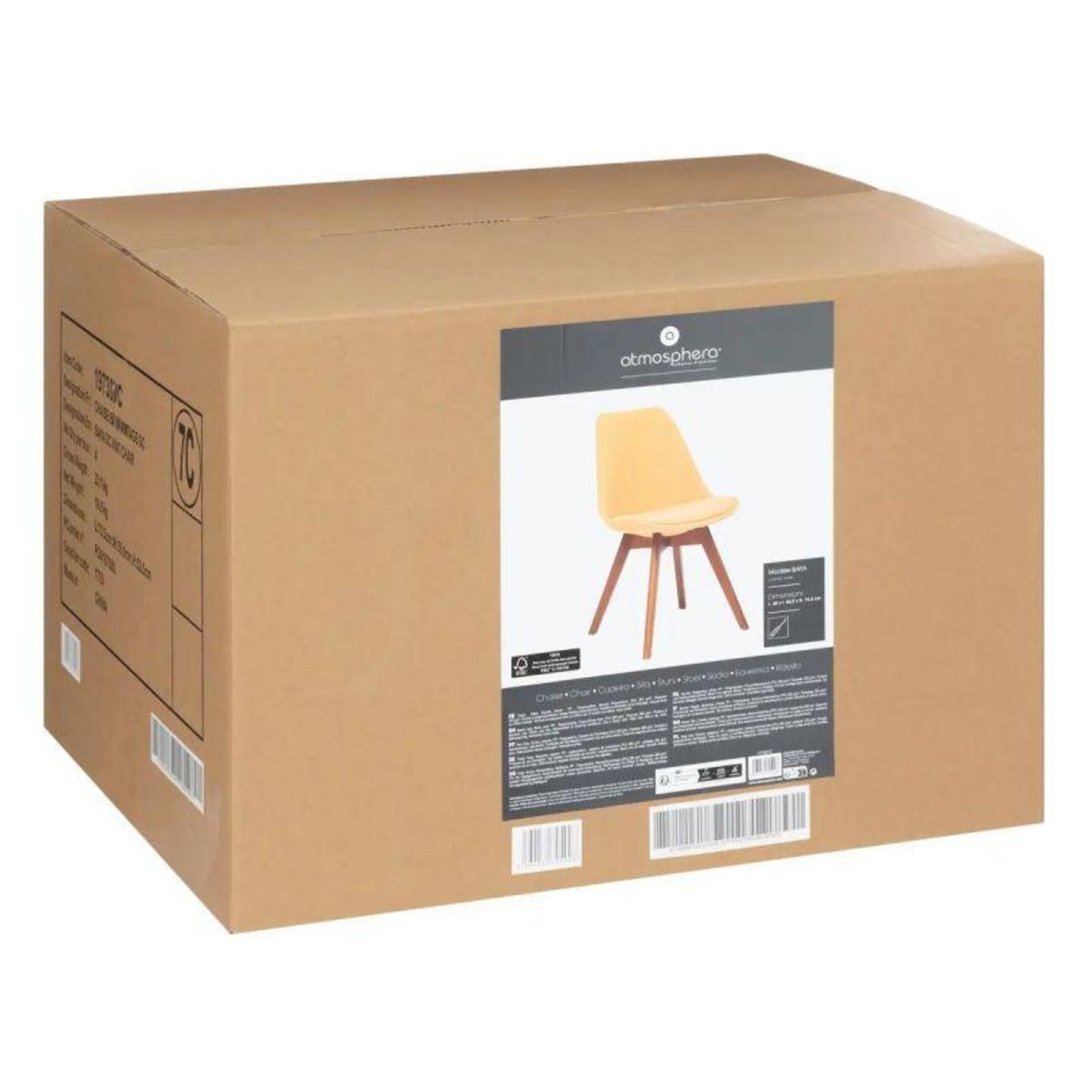  Lot de 4 Chaises Vintage  Baya  79cm Ocre