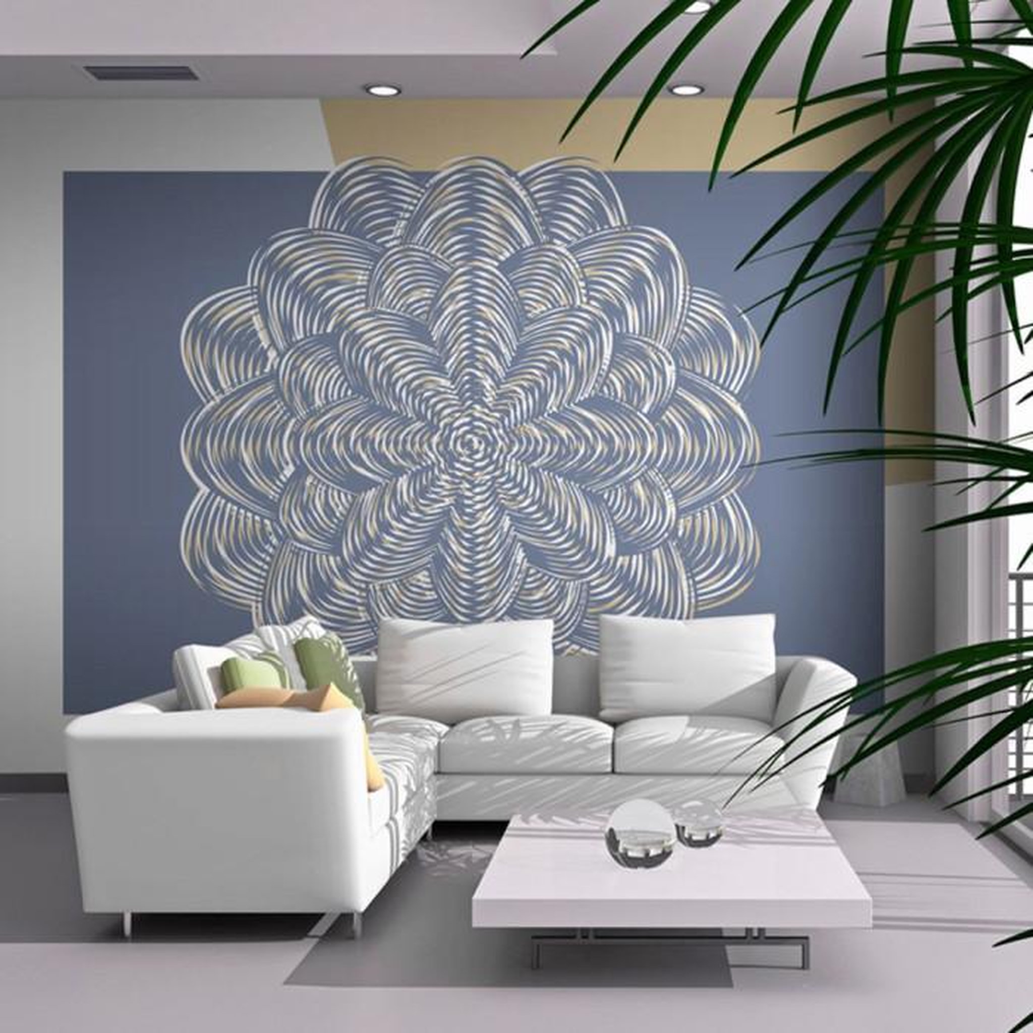 Paris Prix Papier Peint  Ornement Blanc. Coloris disponibles : Multicolore