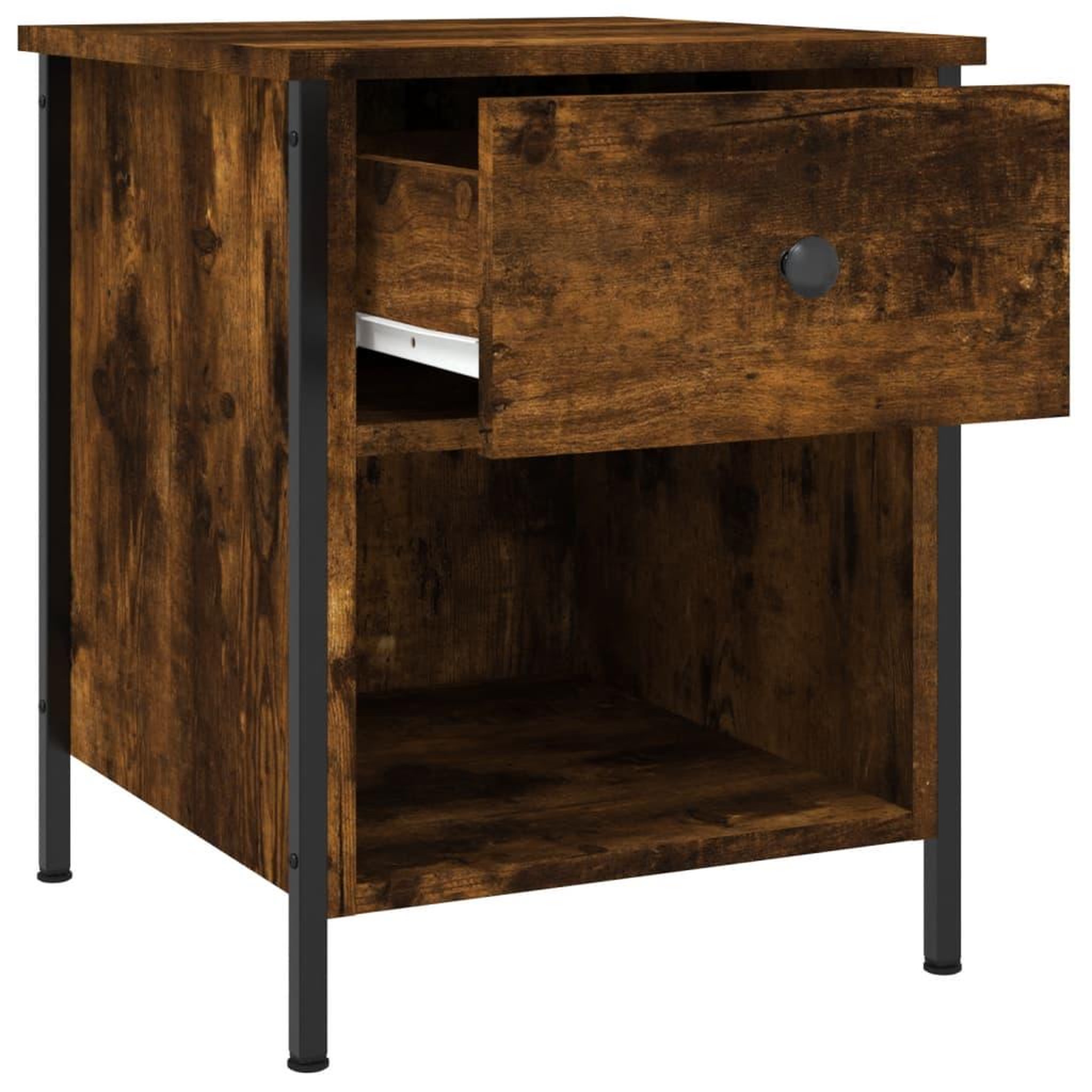 Voir la diapositive 5 : VIDAXL Table de chevet chene fume 40x42x50 cm bois d'ingenierie