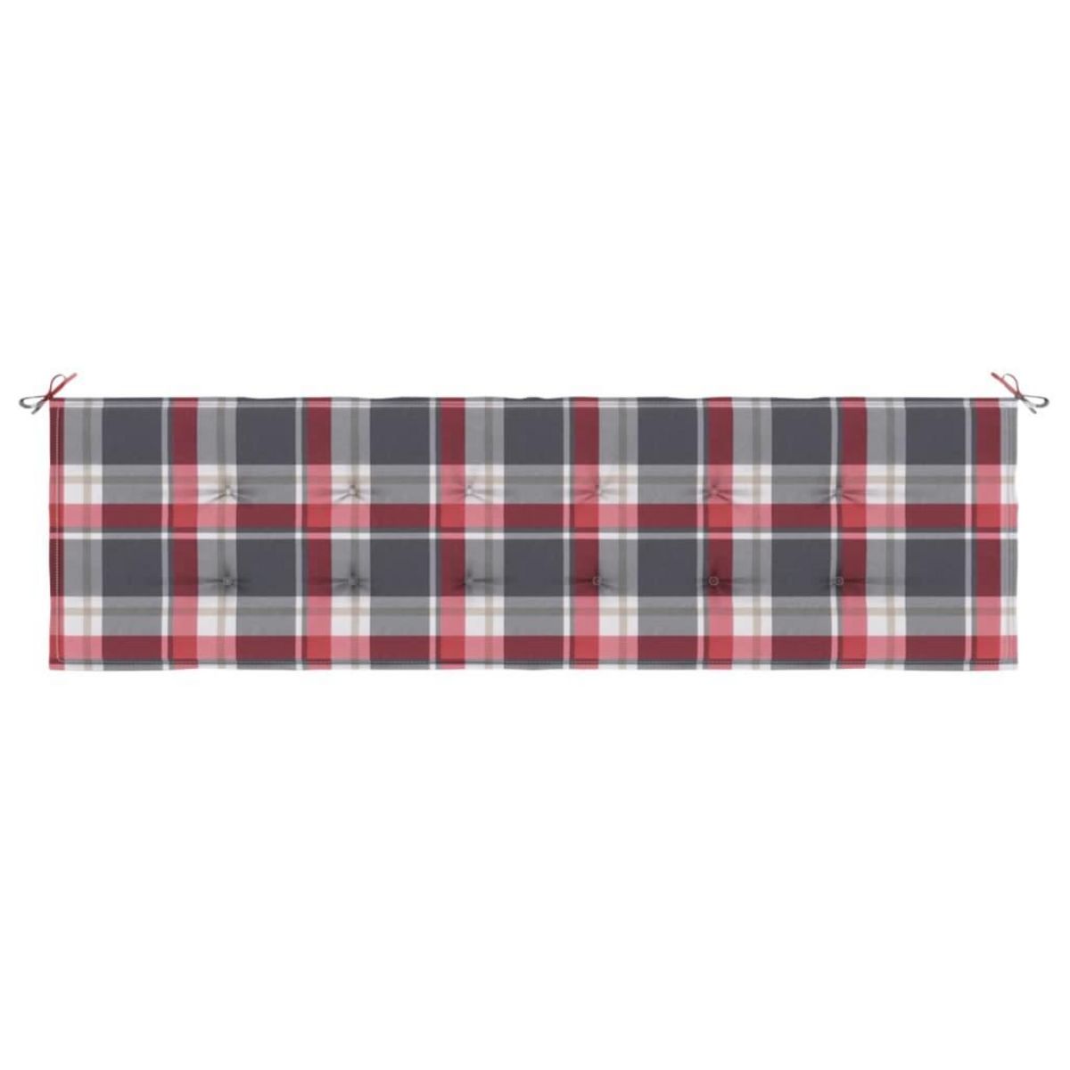 VIDAXL Coussin de banc de jardin motif a carreaux rouges 180x50x3 cm