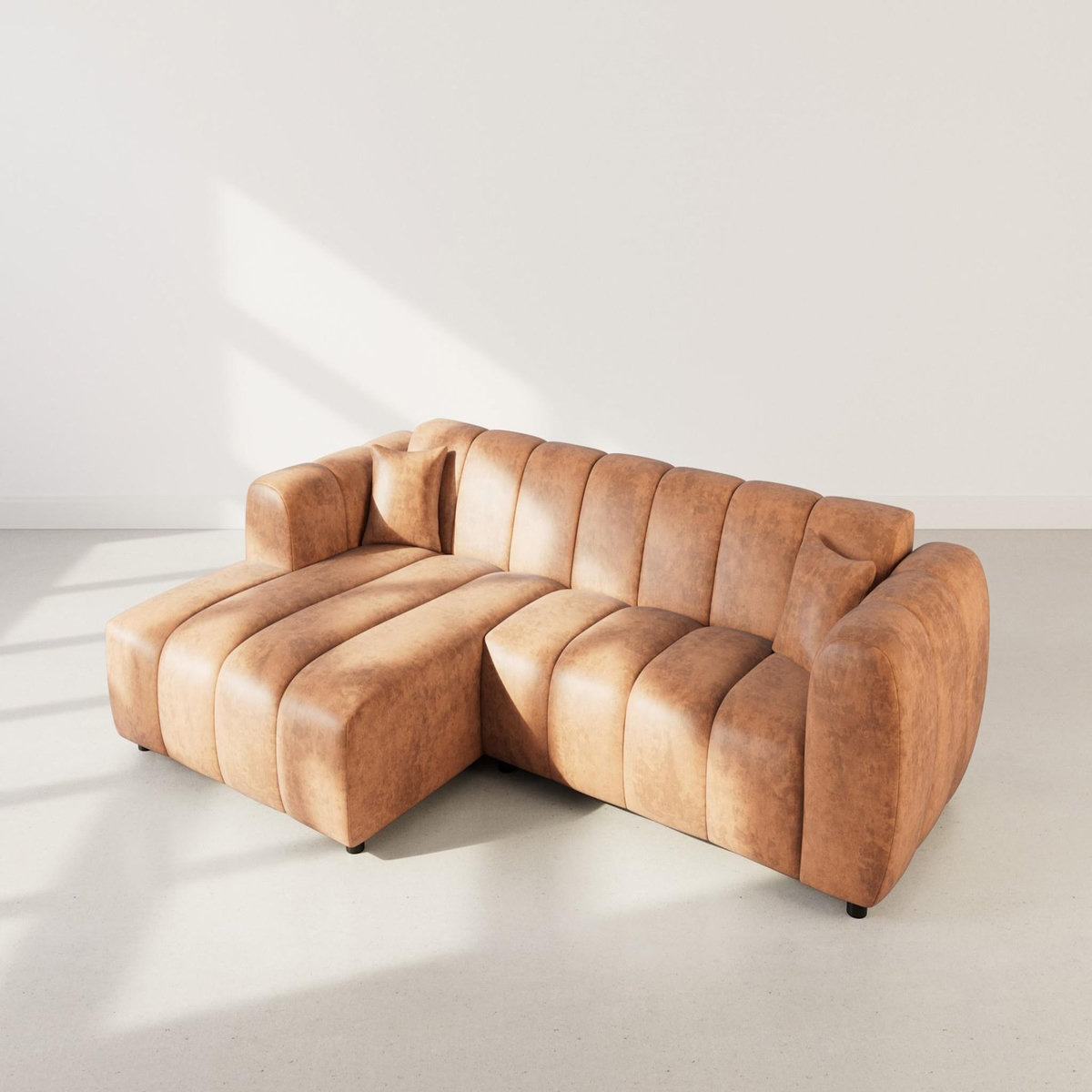 LISA DESIGN Curtis - canapé d'angle gauche 4 places en simili