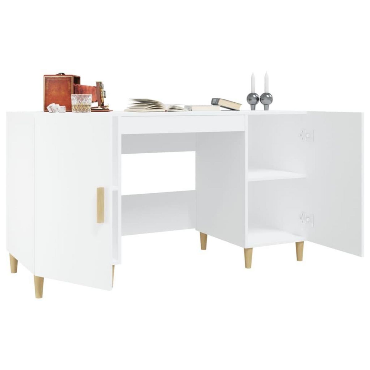 VIDAXL Bureau Blanc 140x50x75 cm Bois d'ingenierie