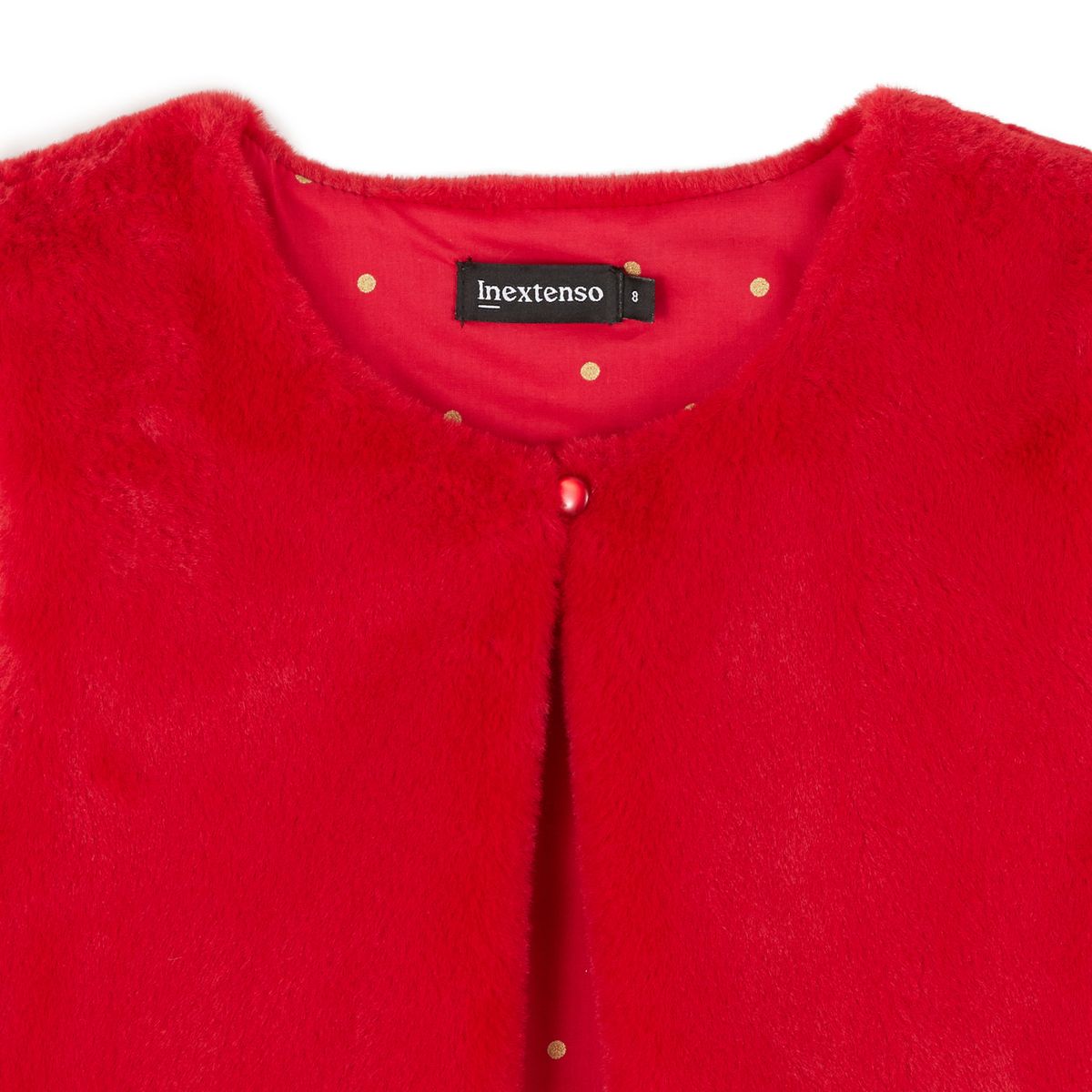 INEXTENSO Gilet fourrure rouge sans manche fille