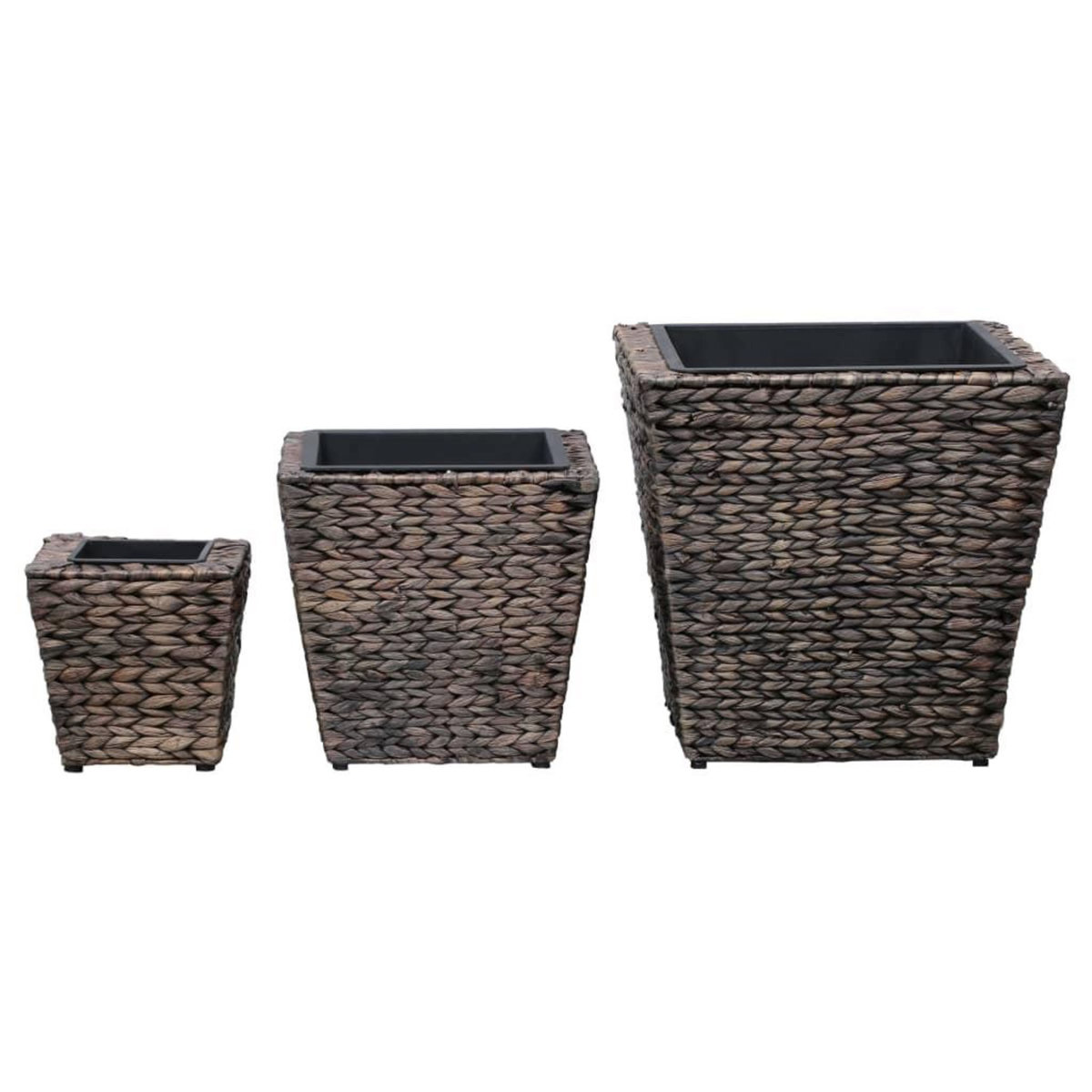 VIDAXL Lits sureleves 3 pcs Jacinthe d'eau Marron