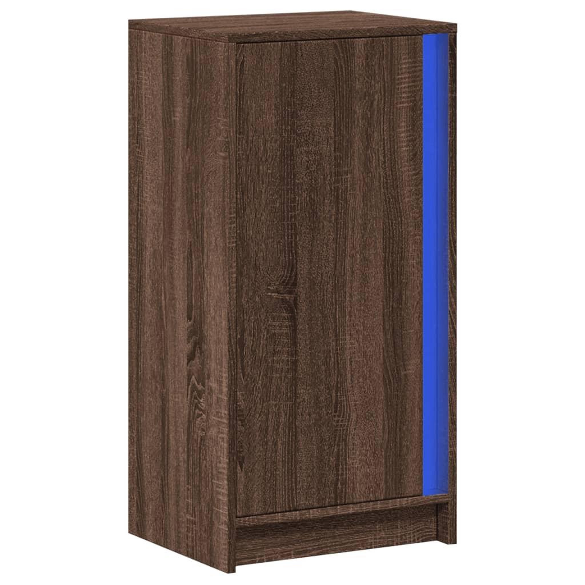 Voir la diapositive 3 : VIDAXL Buffet avec LED chene marron 42,5x34x85 cm bois d'ingenierie