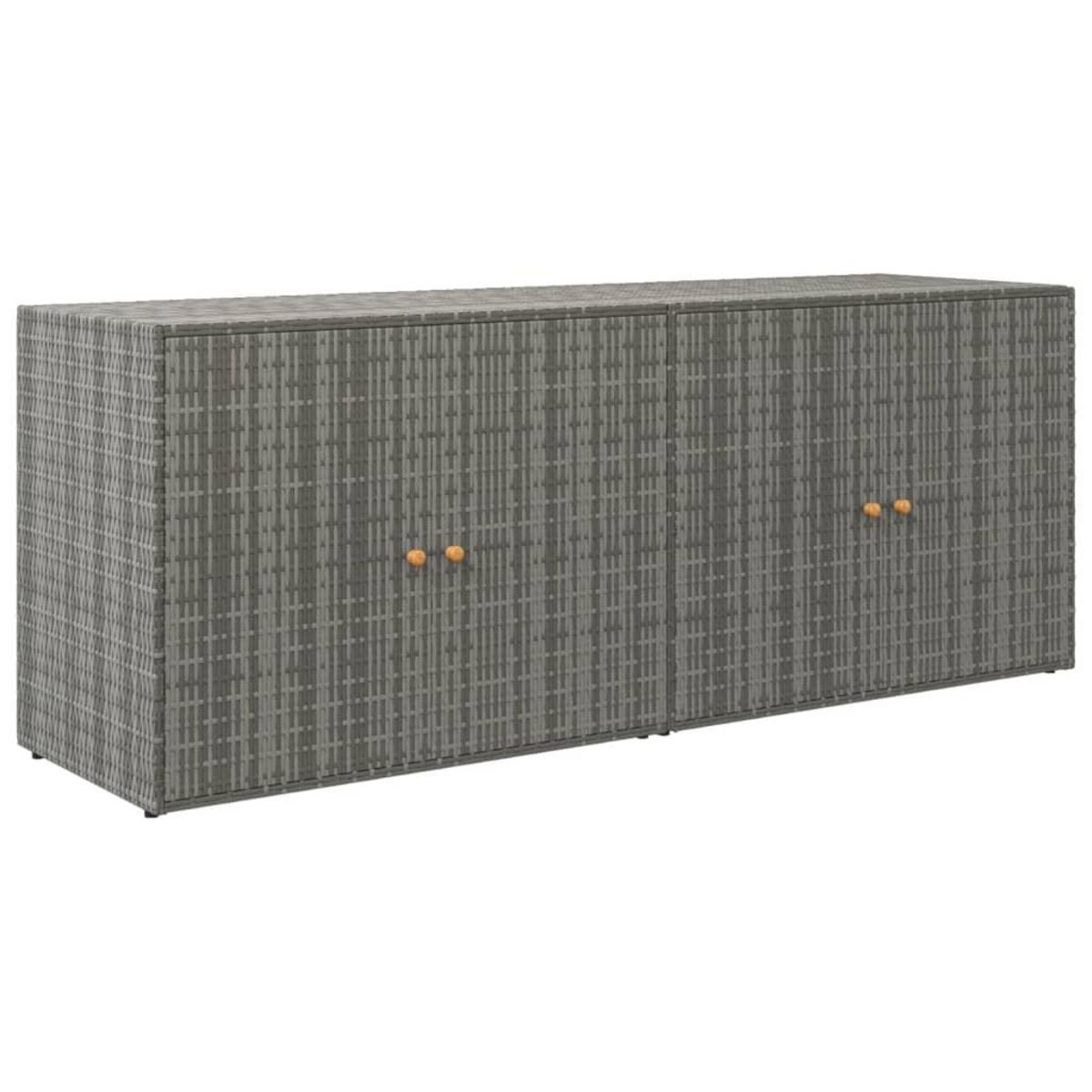 VIDAXL Armoire de rangement jardin Gris 198x55,5x80 cm Resine tressee