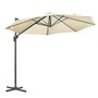 Voir la diapositive 1 : OUTSUNNY Parasol déporté octogonal inclinable manivelle avec pied en acier Ø 2,94 x 2,48H m beige clair