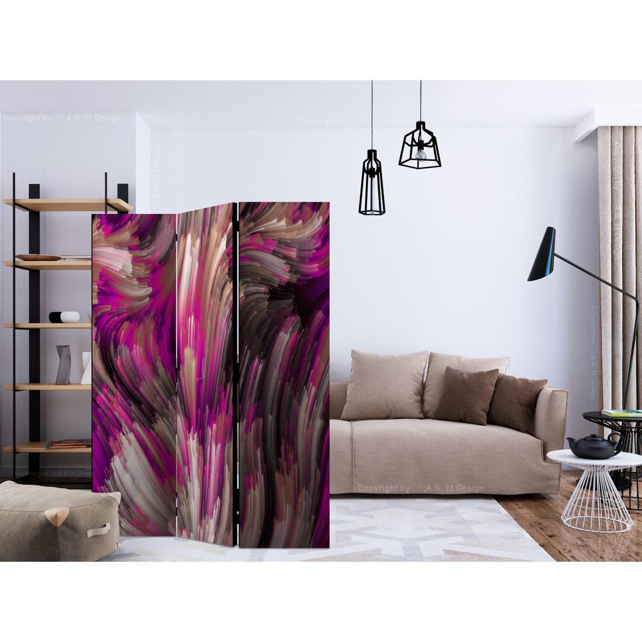 Voir la diapositive 2 : Paris Prix Paravent 3 volets  purple energy  135x172cm