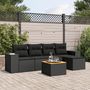 Voir la diapositive 1 : VIDAXL Salon de jardin 6 pcs avec coussins noir resine tressee