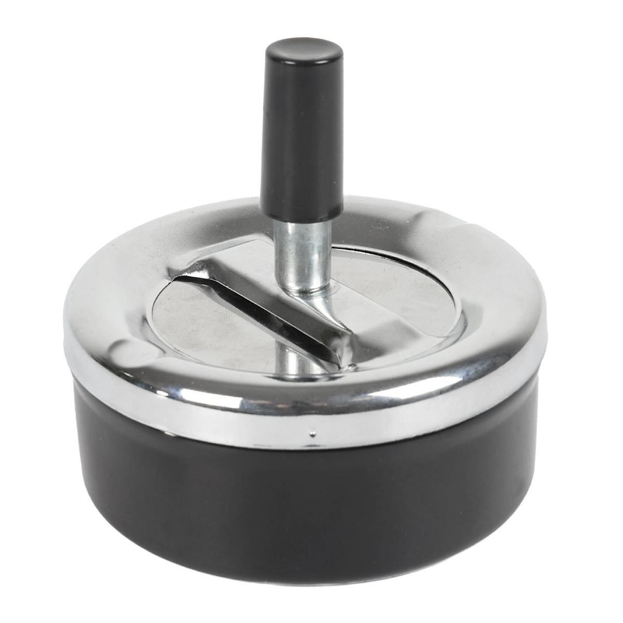 MISTER GADGET Cendrier poussoir en métal  fun  9cm noir