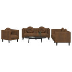 VIDAXL Ensemble de canapes 3 pcs avec coussins marron velours