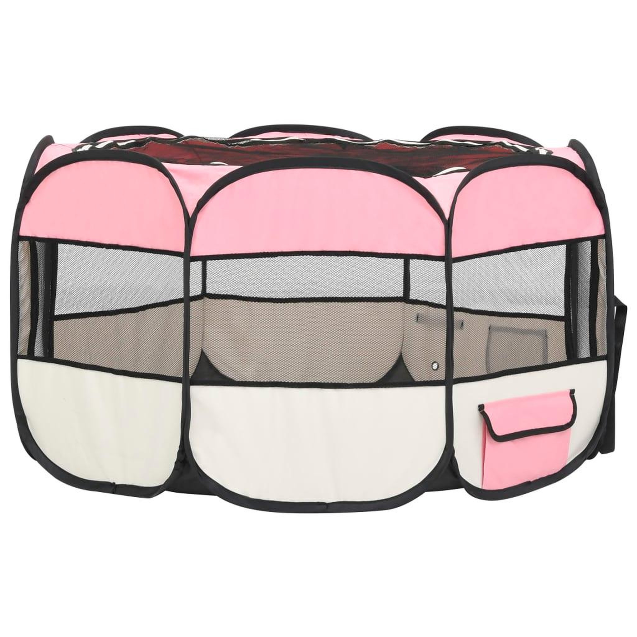 Voir la diapositive 4 : VIDAXL Parc pliable pour chien avec sac de transport Rose 110x110x58cm