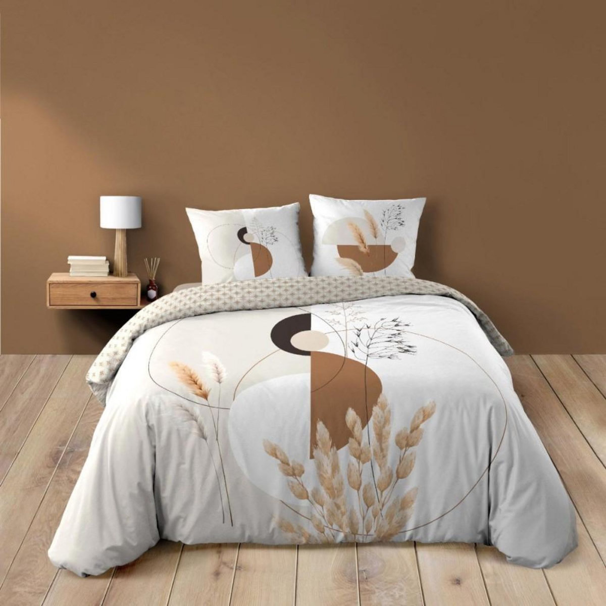 Douceur d'Intérieur Housse de couette 240x220 + 2 taies PAMPA 100% coton