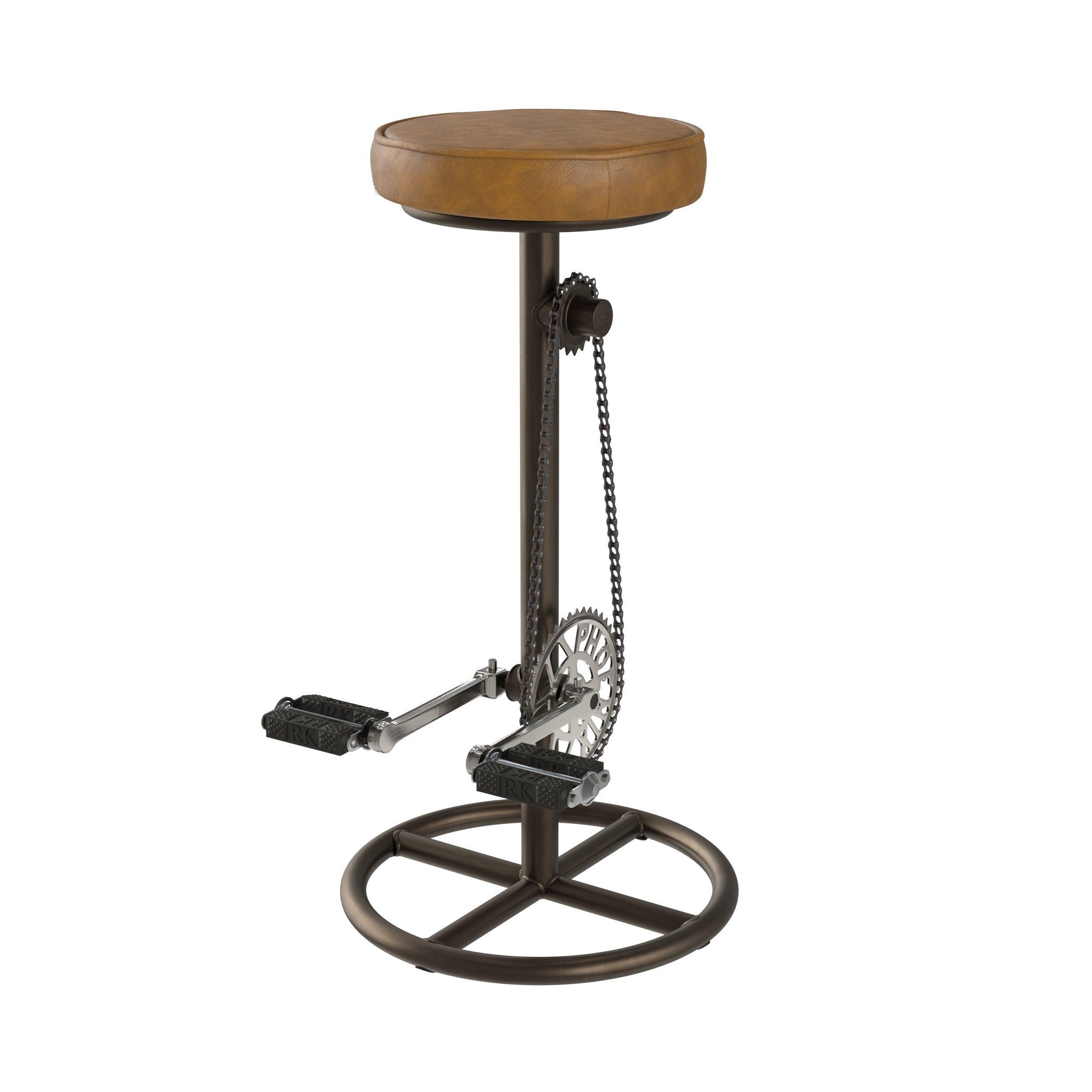 MAISON PAVANE Tabouret de bar 73 cm en cuir marron-gaya