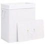 Voir la diapositive 3 : VIDAXL Panier a linge avec 2 sections bambou blanc 100 L