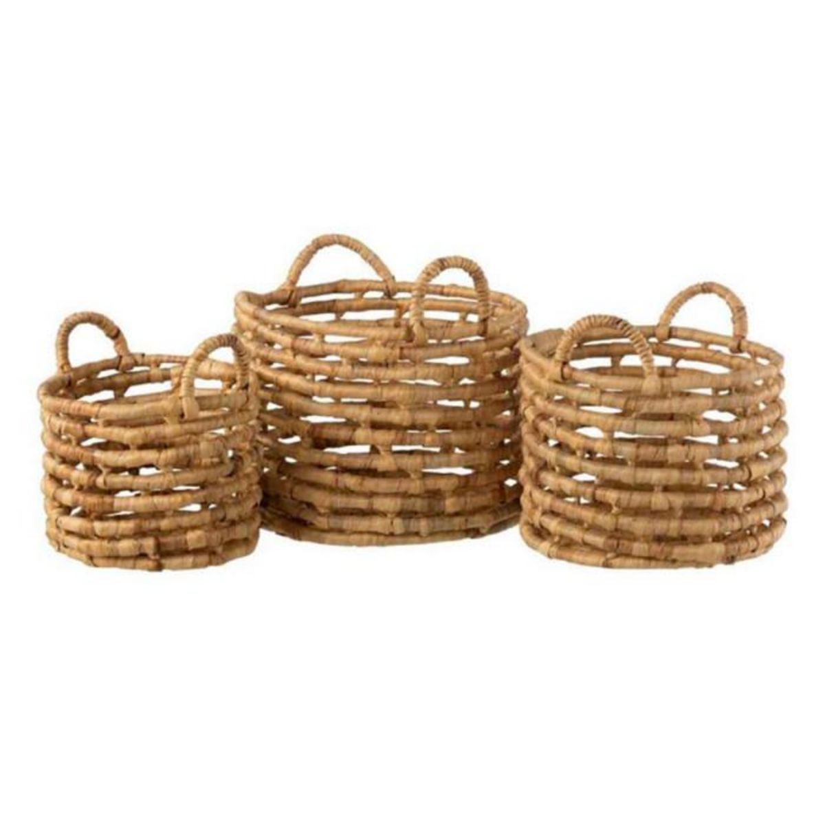 Paris Prix Lot de 3 Paniers Déco  Ouverts  38cm Naturel