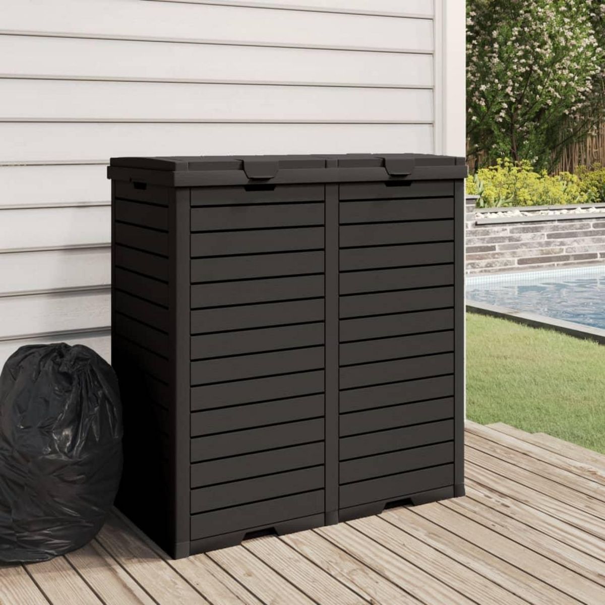 VIDAXL Poubelle d'exterieur noir 78x41x86 cm polypropylene