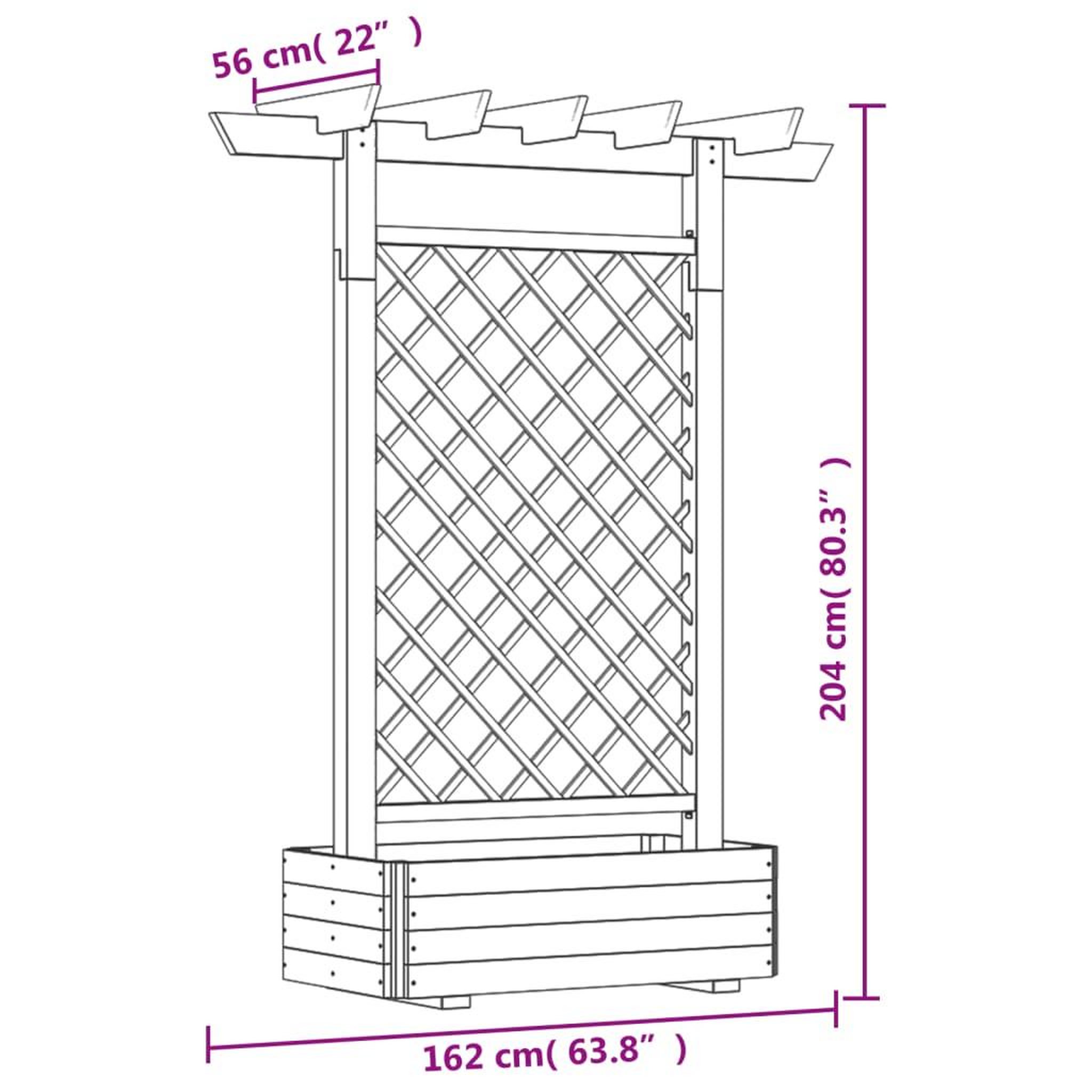 Voir la diapositive 6 : VIDAXL Jardiniere pergola 162 x 56 x 204 cm Bois
