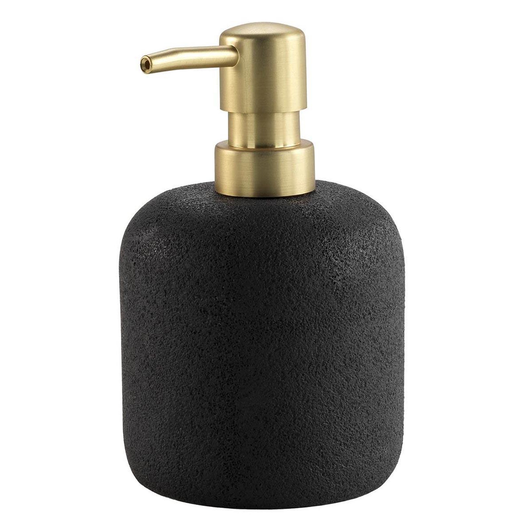 Douceur d'Intérieur Distributeur de savon en résine  aquamarbre  14cm noir