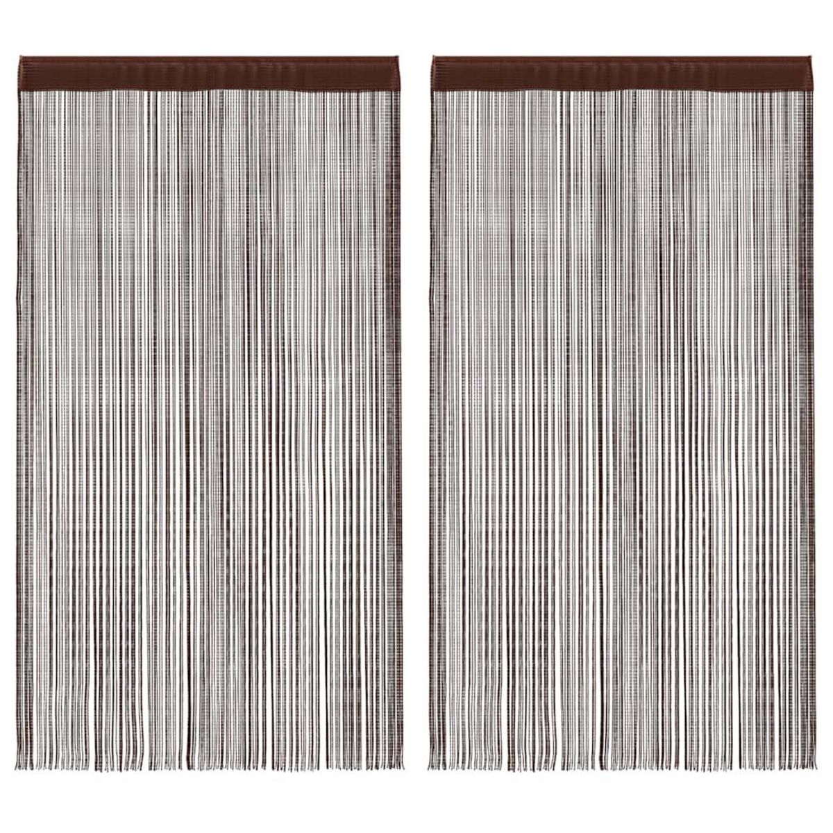 VIDAXL Rideau en fils 2 pcs 100 x 250 cm Marron
