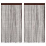 VIDAXL Rideau en fils 2 pcs 100 x 250 cm Marron