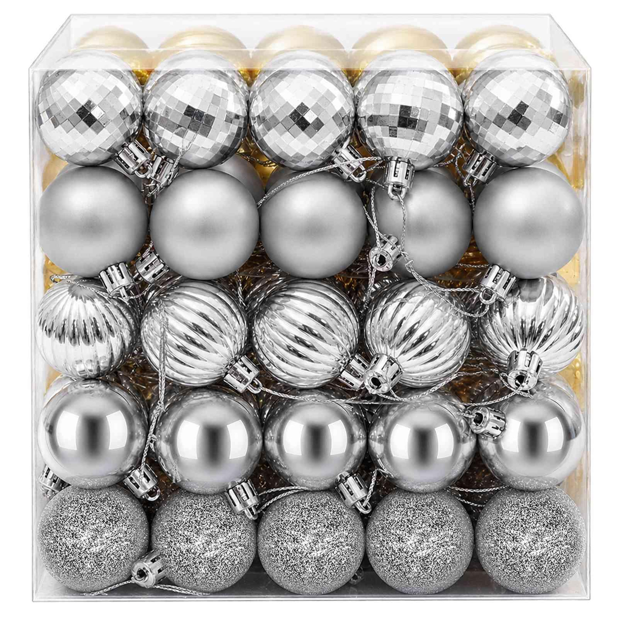 Voir la diapositive 4 : VIDAXL Ensemble de boules de Noël 100 pc Argente et dore 4 cm