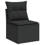 Voir la diapositive 5 : VIDAXL Salon de jardin 6 pcs avec coussins noir resine tressee acacia