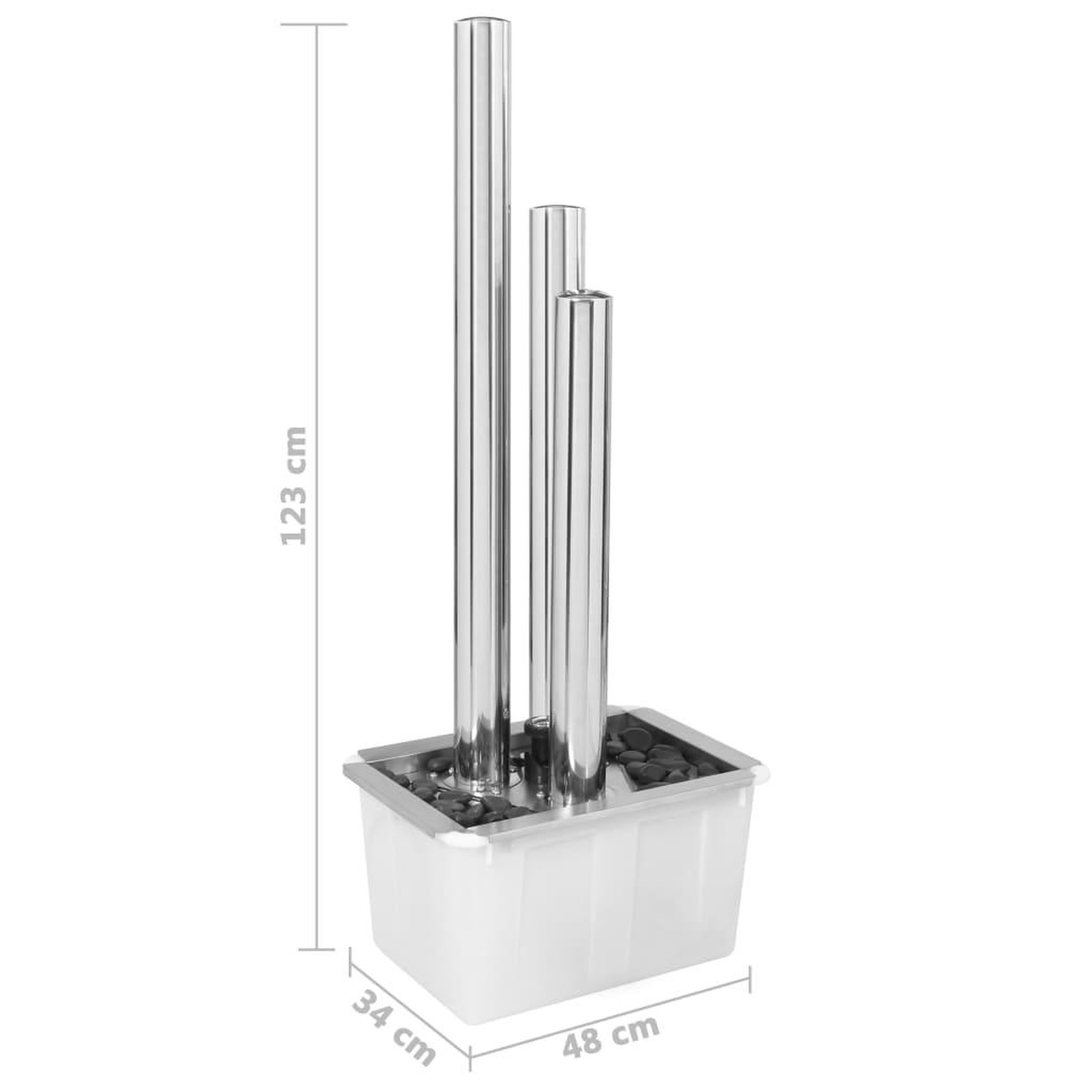Voir la diapositive 6 : VIDAXL Fontaine de jardin argente 48x34x123 cm acier inoxydable