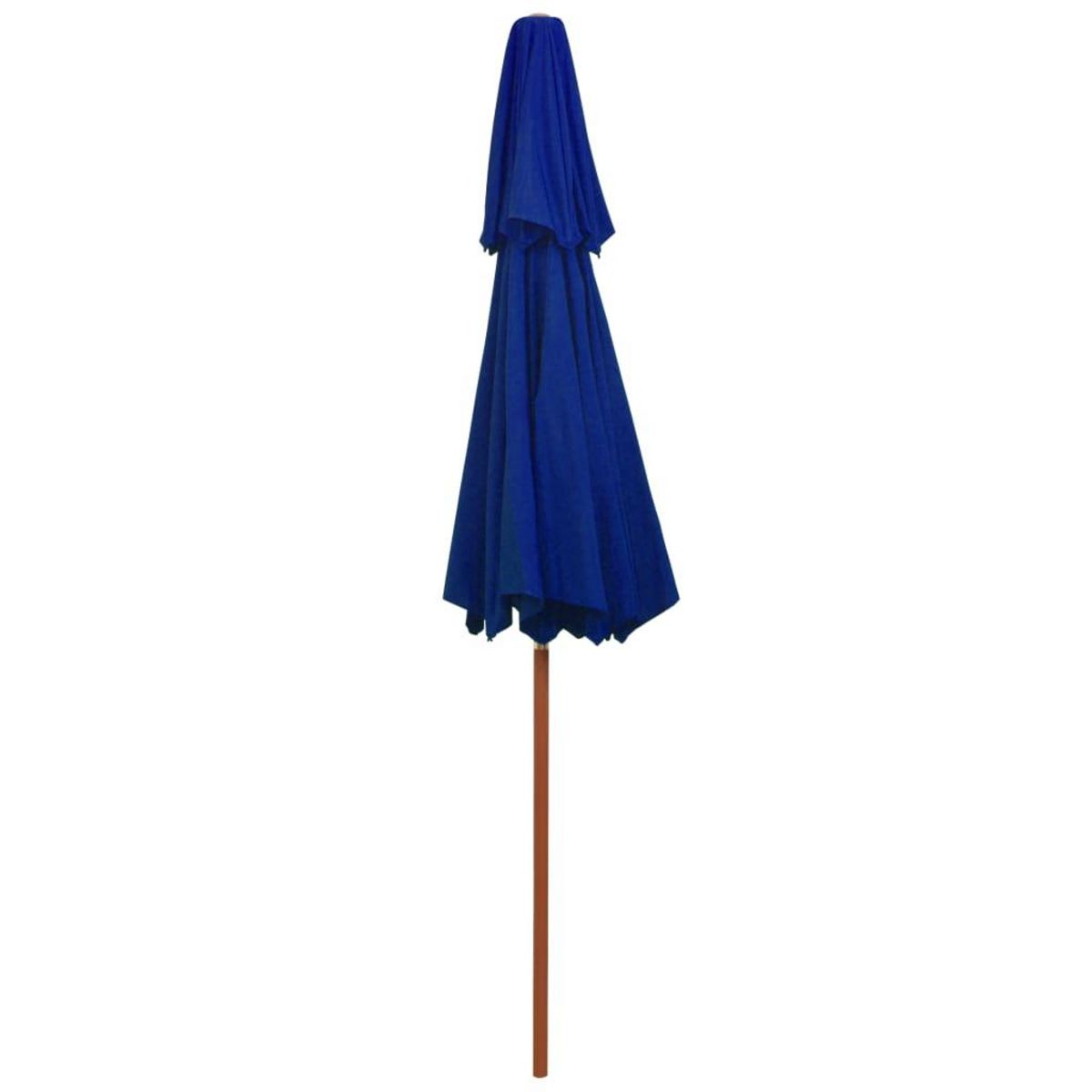 VIDAXL Parasol a deux etages avec mat en bois bleu 270 cm