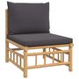 Voir la diapositive 5 : VIDAXL Salon de jardin 6 pcs avec coussins gris fonce bambou