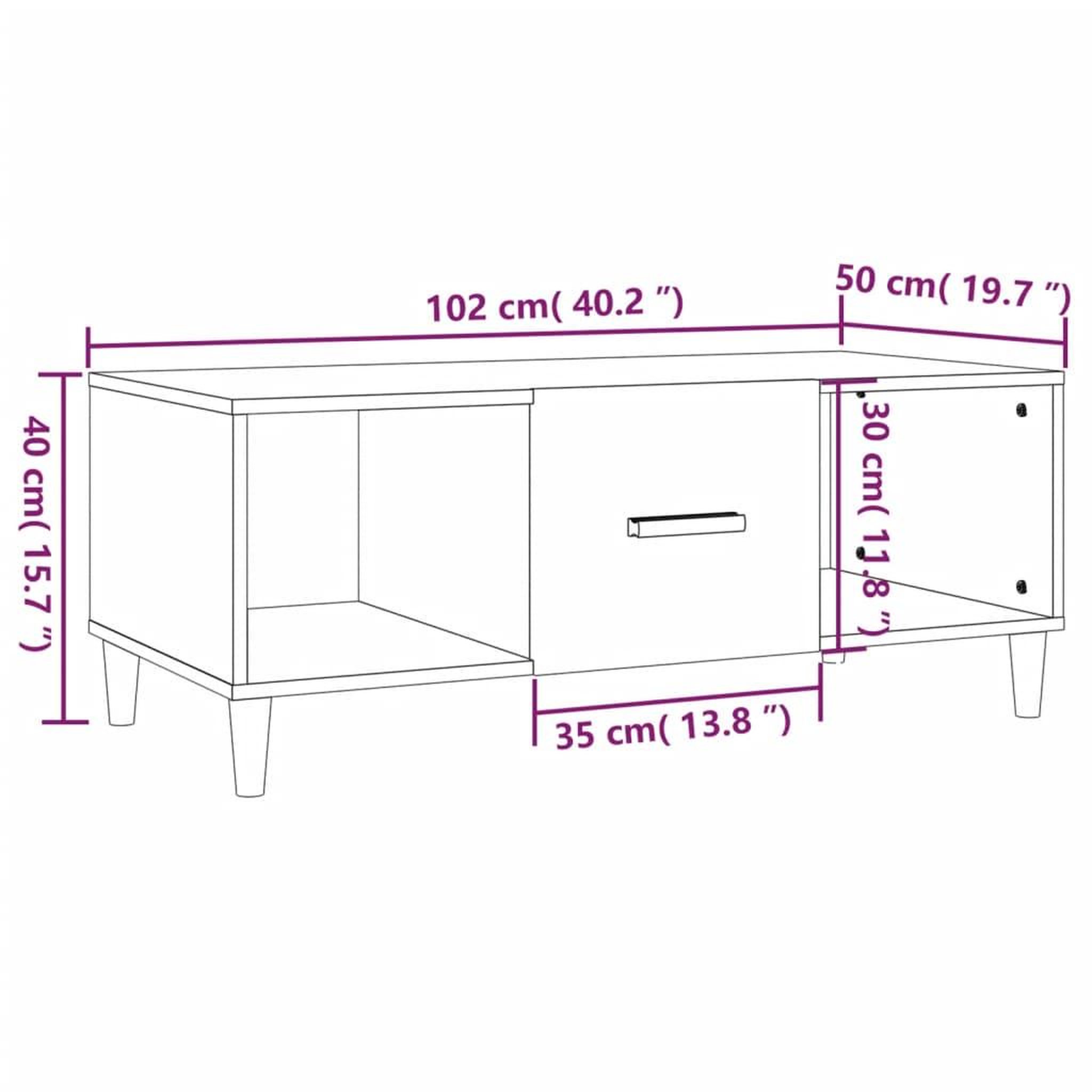 Voir la diapositive 6 : VIDAXL Table basse chene fume 102x50x40 cm bois d'ingenierie