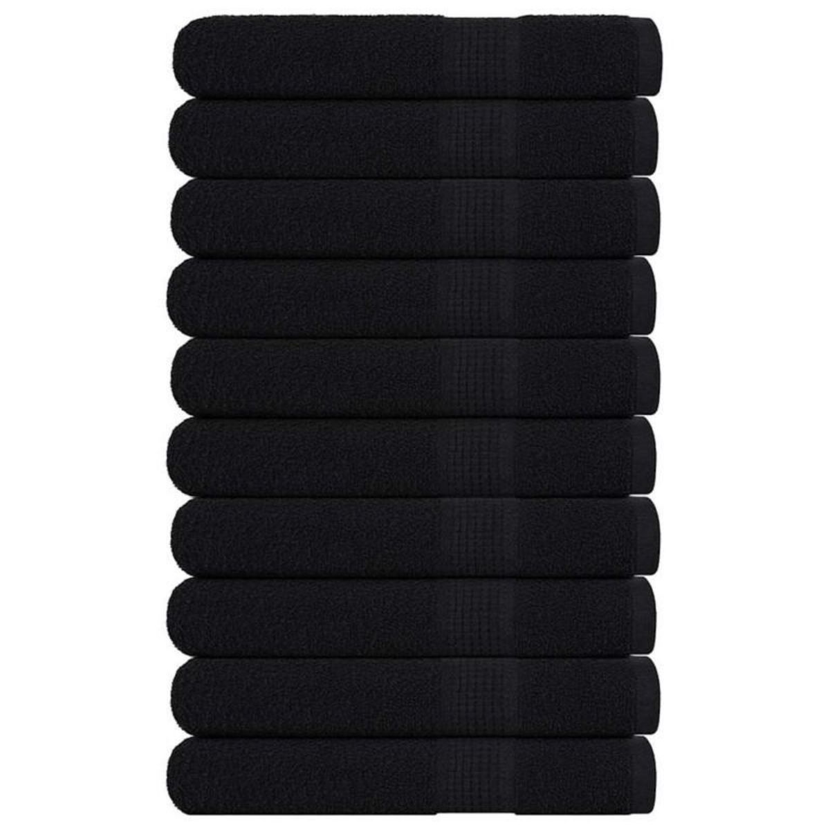 VIDAXL Serviettes de sauna 10 pcs noir 80x200 cm 360 g m² 100% coton