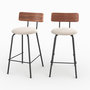 Voir la diapositive 1 : Rendez vous déco Lot de 2 chaises pour îlot central 64 cm en tissu beige-Alize