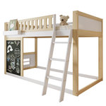 MERAX Lit superposé 90x200 cm coloris naturel+blanc pin