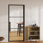 VIDAXL Porte interieure Verre ESG et aluminium 93x201,5 cm Noir